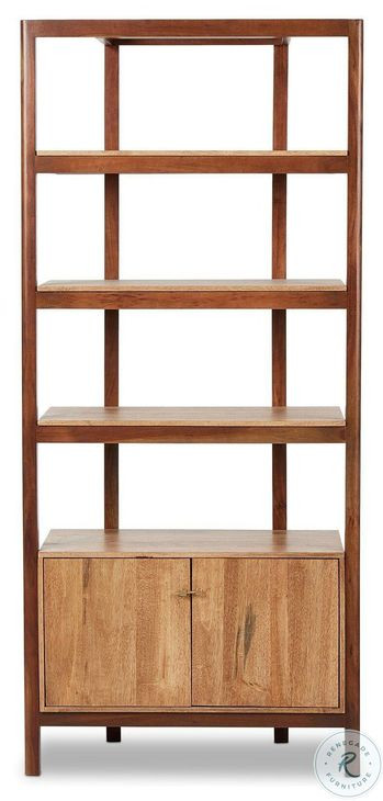 Reza Smoked Honey Parawood Bookcase