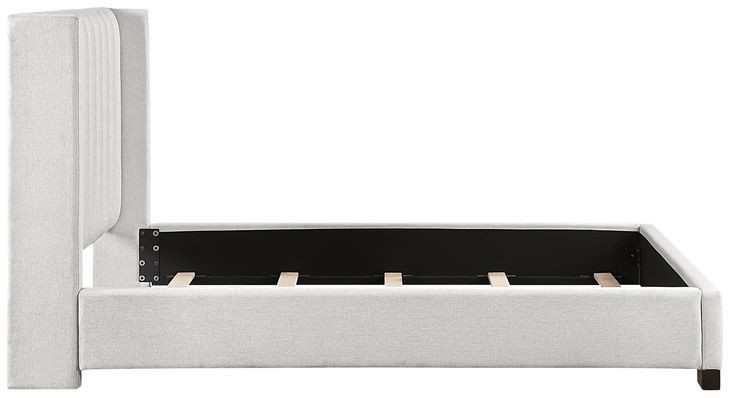 Emerson Beige Queen Upholstered Low Profile Bed