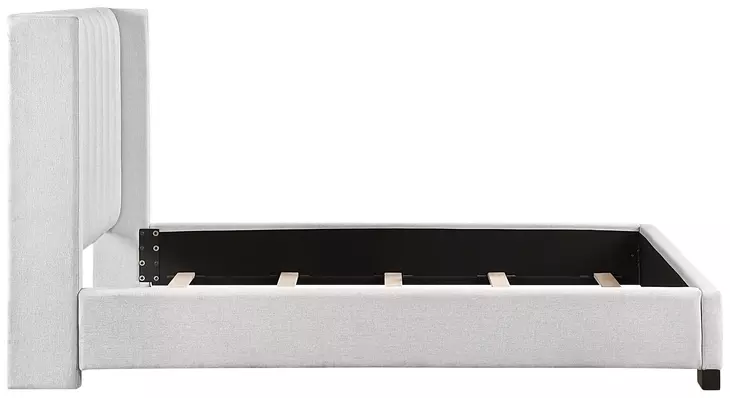 Emerson Beige Queen Upholstered Low Profile Bed