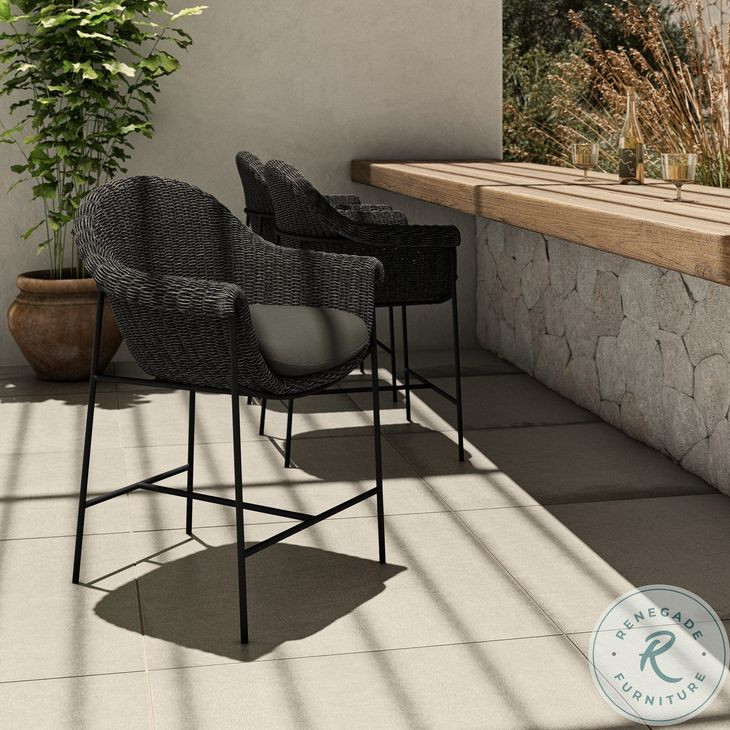 Suerte Arashi Ink Outdoor Counter Height Stool