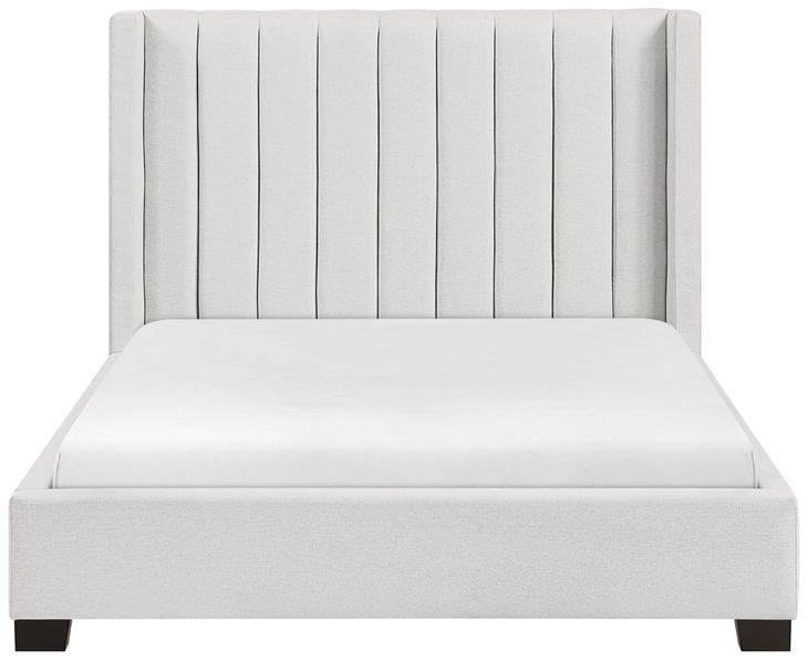 Emerson Beige Full Bed Upholstered Low Profile Bed