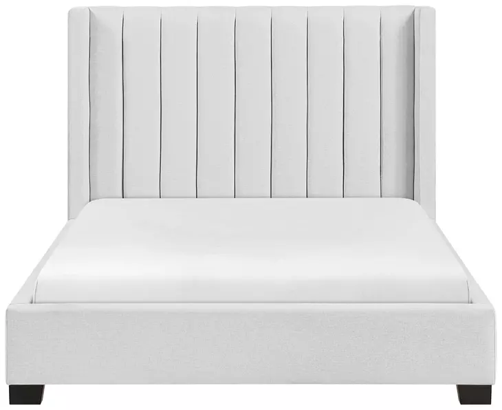 Emerson Beige Full Bed Upholstered Low Profile Bed