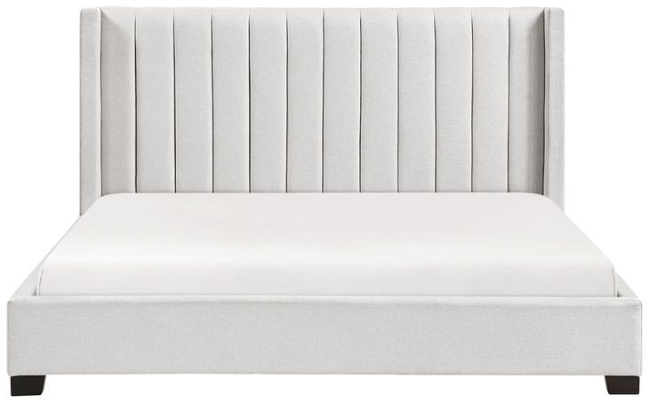 Emerson Beige Eastern King Upholstered Low Profile Bed