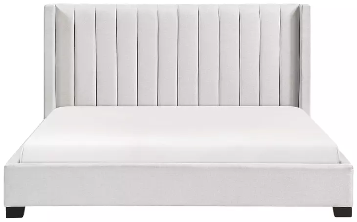 Emerson Beige Eastern King Upholstered Low Profile Bed