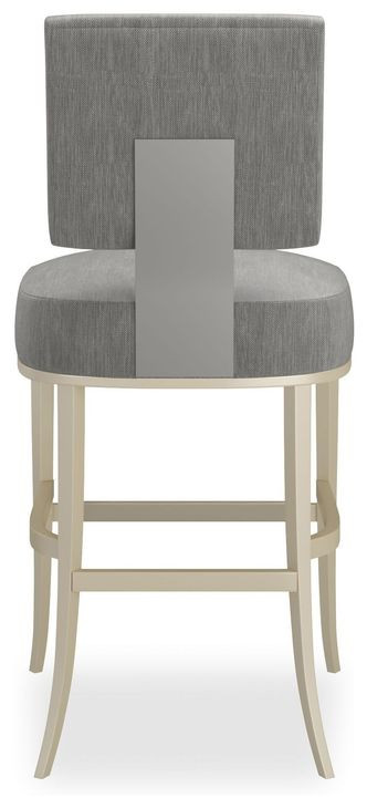 Reserved Seating Pewter Upholstered Counter Height Stool
