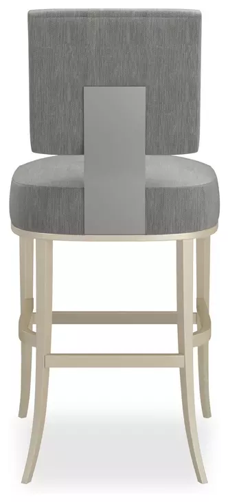Reserved Seating Pewter Upholstered Counter Height Stool