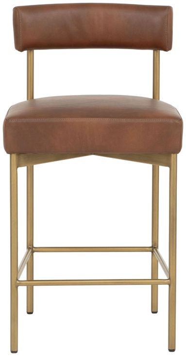 Astellan Bravo Cognac Upholstered Counter Height Stool