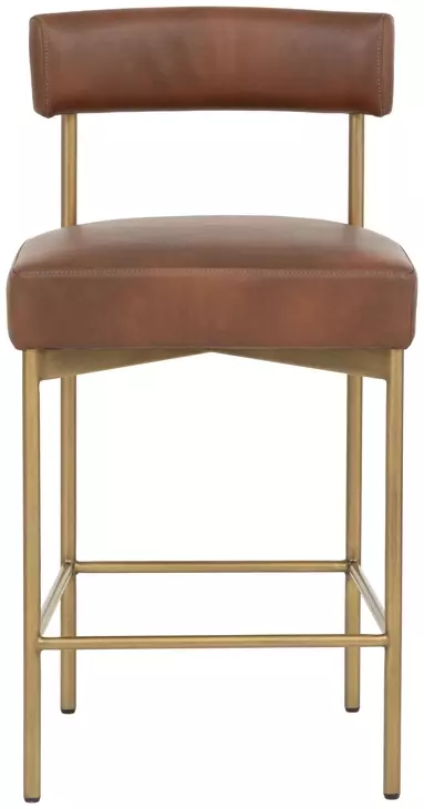Astellan Bravo Cognac Upholstered Counter Height Stool
