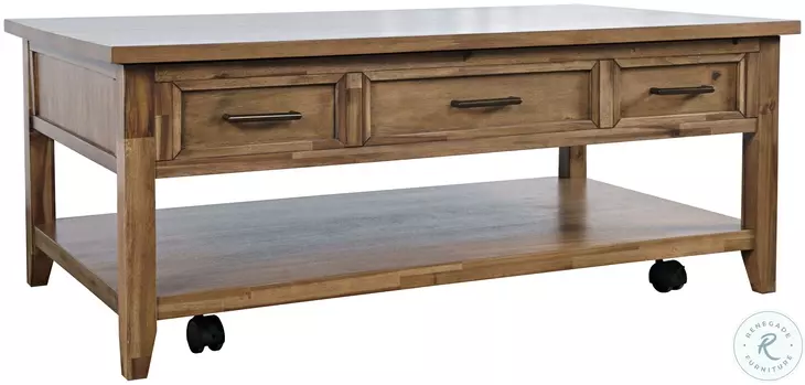 Claremont Wire Brush Brown Lift Top Coffee Table