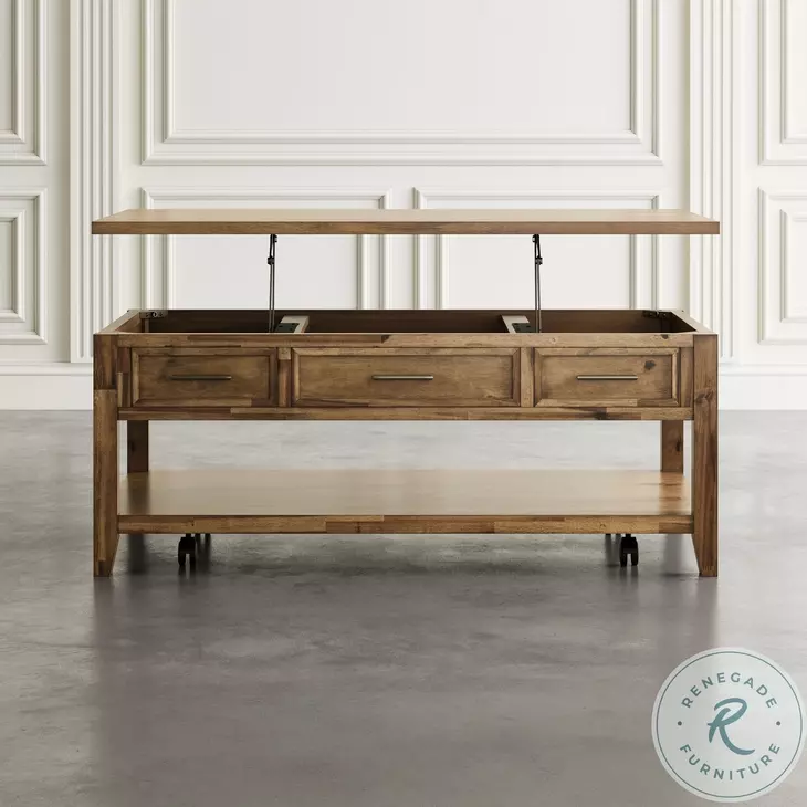 Claremont Wire Brush Brown Lift Top Coffee Table