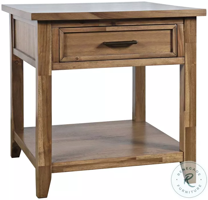 Claremont Wire Brush Brown Square End Table