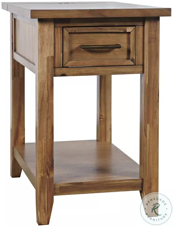 Claremont Wire Brush Brown Drawer End Table
