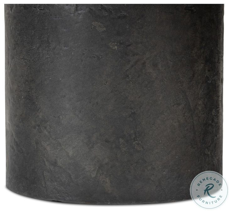 Bonnie Textured Black Concrete Round Coffee Table