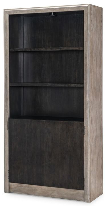 Halifax Flax and Java 2 Door Etagere with LED