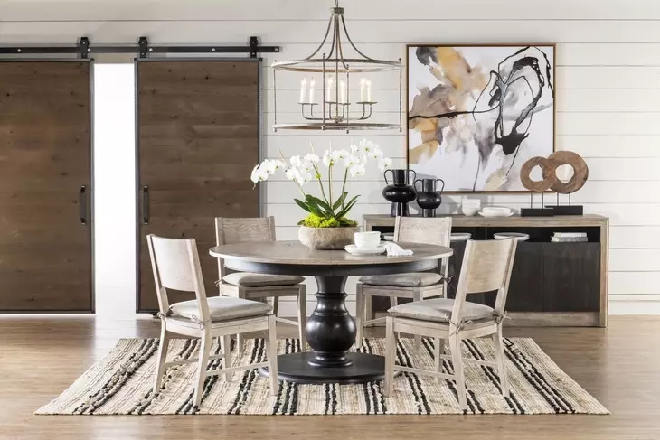 Halifax Flax and Java 86" Rectangular Dining Room Set