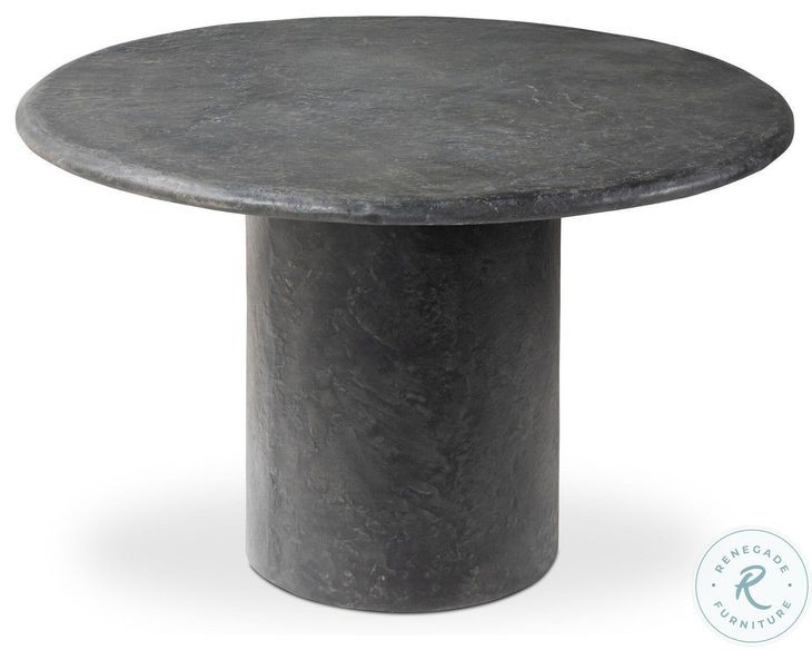 Bonnie Textured Black Concrete 49" Round Dining Table