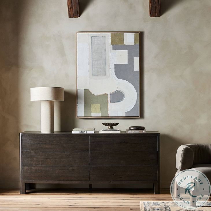 Noeline Smoke Black Oak Veneer 6 Drawer Dresser