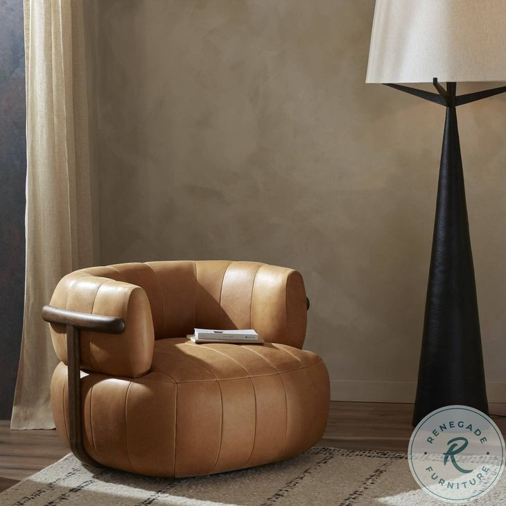 Doss Palermo Cognac Swivel Chair