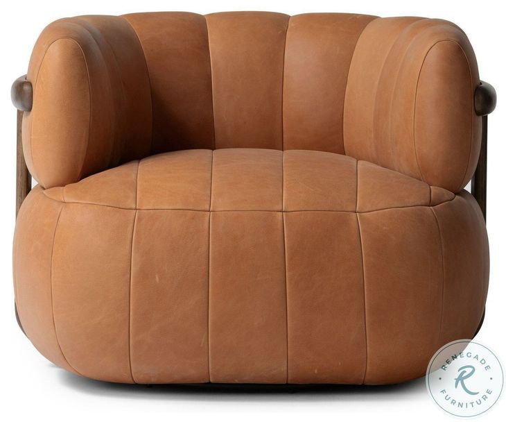 Doss Palermo Cognac Swivel Chair