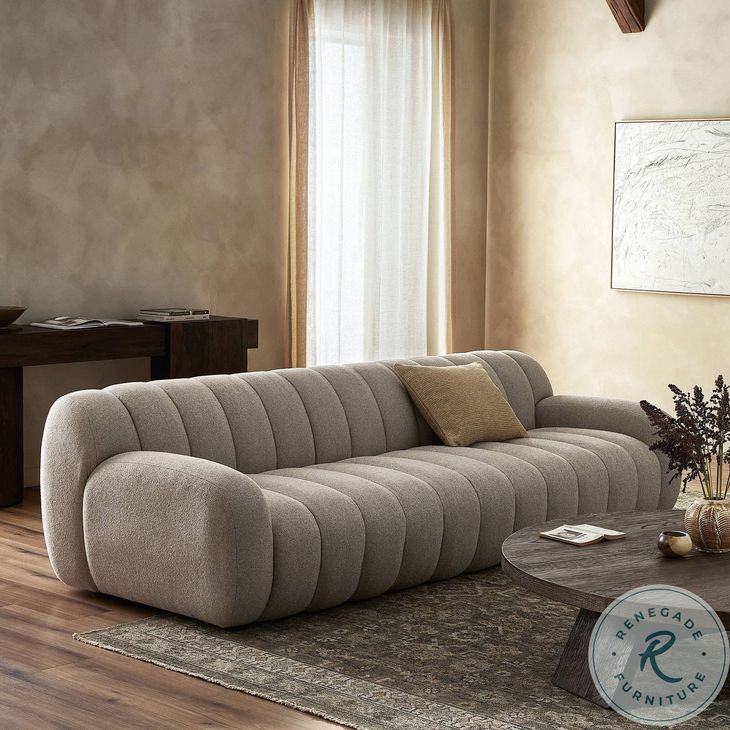 Carina Weslie Flax 103" Upholstered Sofa