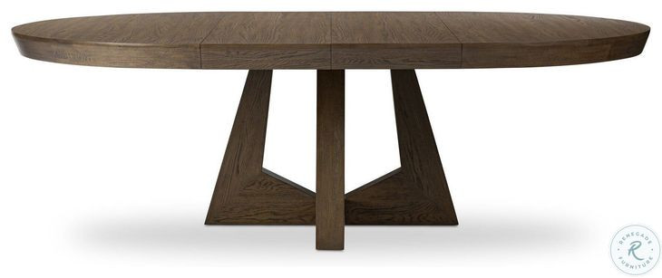 Zelda Fawn Oak Veneer 94" Extendable Round Dining Table