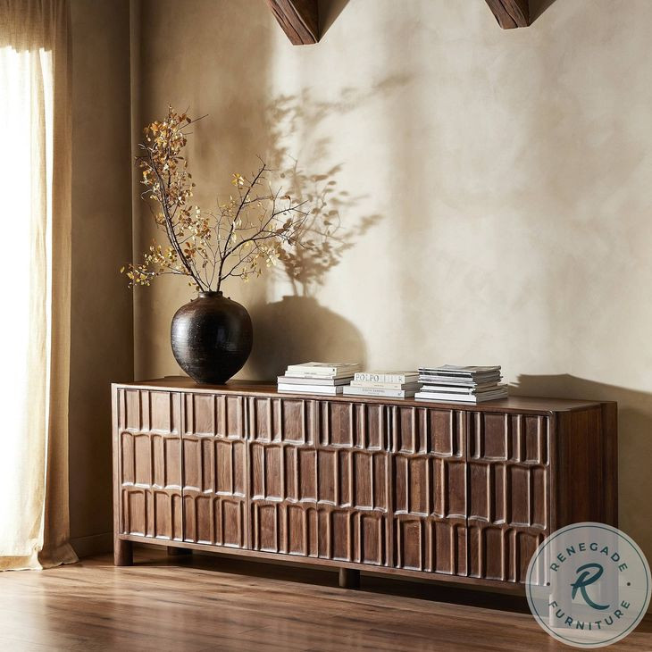 Ezri Cocoa Oak 6 Door Sideboard