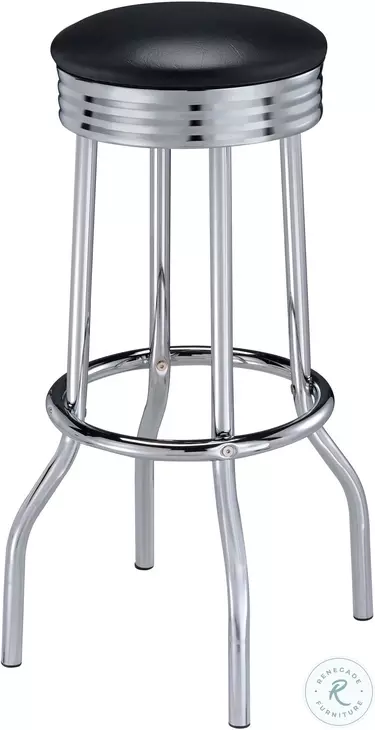 2405 Black and Chrome Bar Table Set