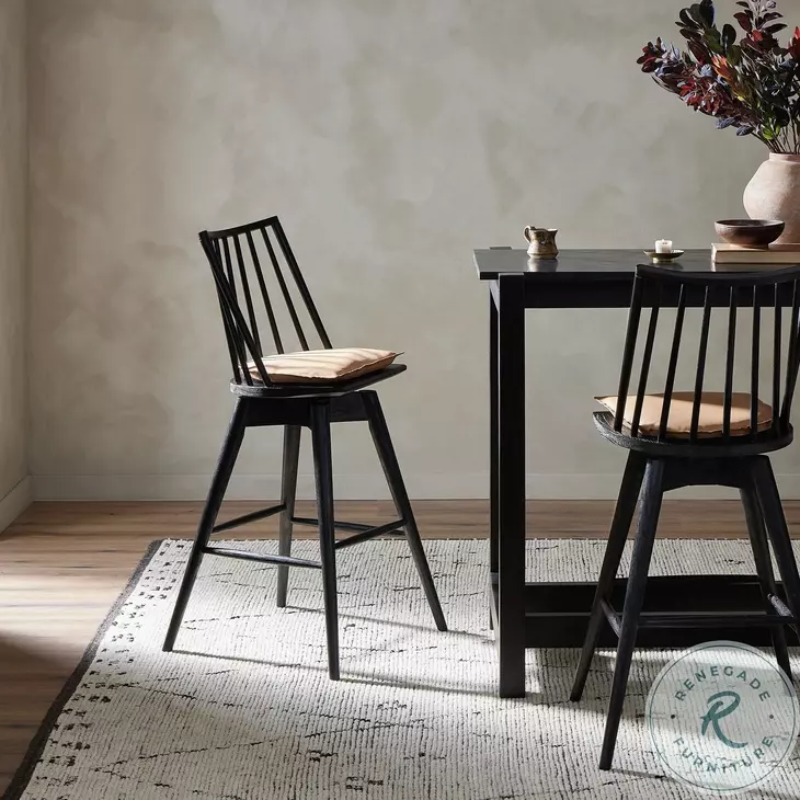 Lewis Whiskey Saddle Swivel Counter Height Stool