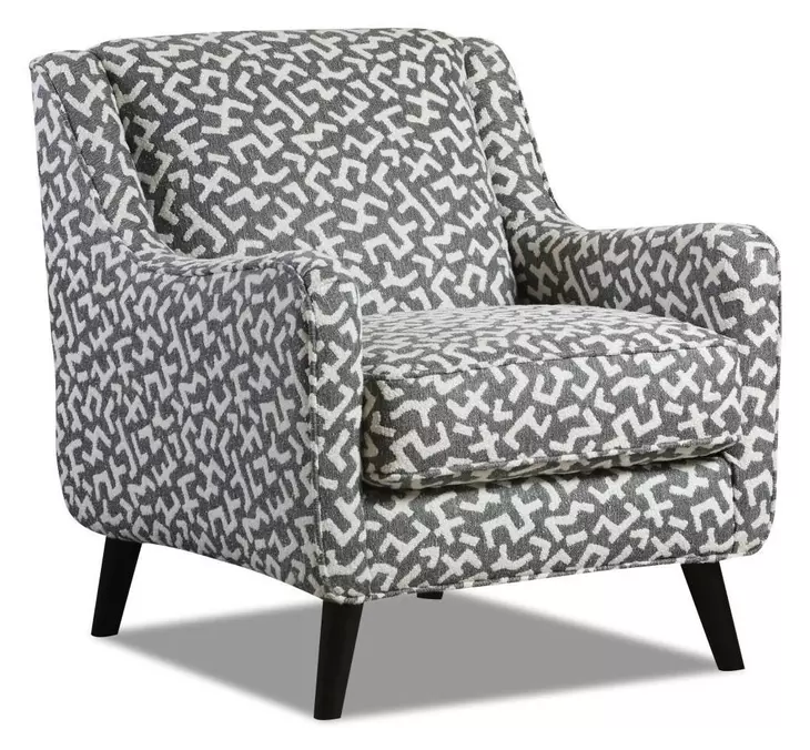Contour Natural Gray and White Performance Fabric Upholstered Accent Chair