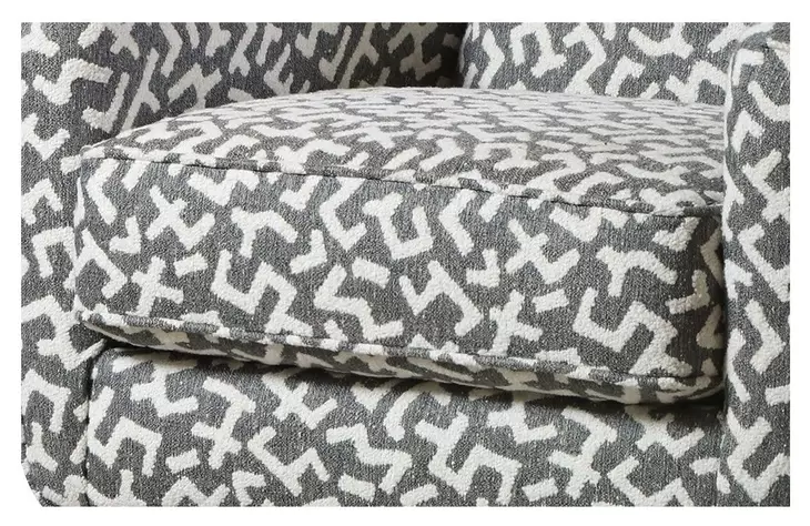 Contour Natural Gray and White Performance Fabric Upholstered Accent Chair