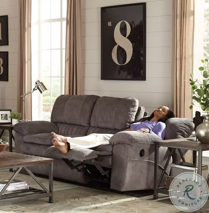 Reyes Graphite Lay Flat Reclining Sofa from Catnapper | Coleman
