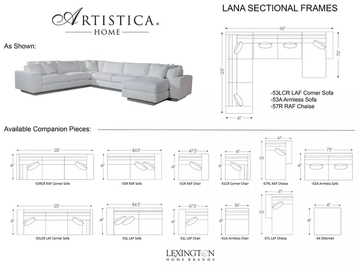 Lana Beige 3 Piece Modular Sectional with Pillows
