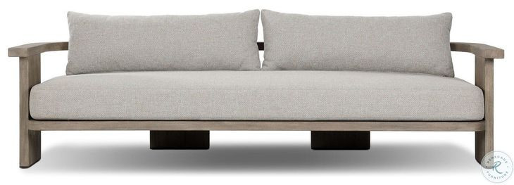 Tahana Hayes Fog 96" Performance Fabric Upholstered Outdoor Sofa