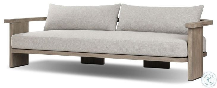 Tahana Hayes Fog 96" Performance Fabric Upholstered Outdoor Sofa