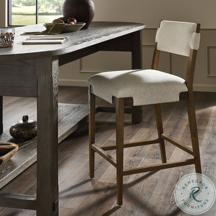 Tamari Antwerp Natural Performance Fabric Bar Stool