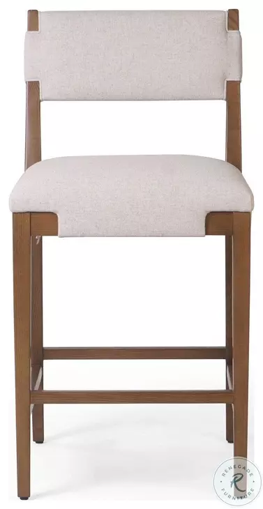Tamari Antwerp Natural Performance Fabric Counter Height Stool