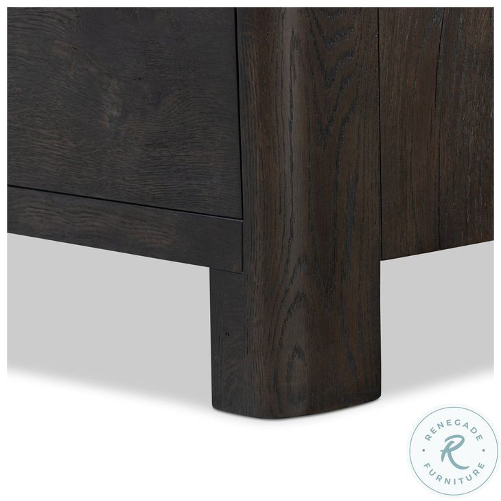 Noeline Smoked Black Veneer 2 Drawer Nightstand