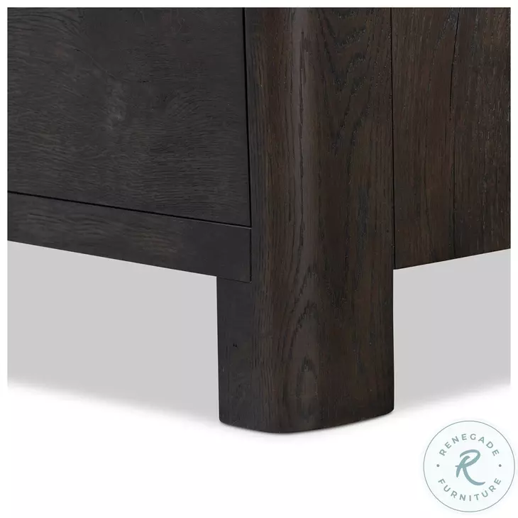 Noeline Smoked Black Veneer 2 Drawer Nightstand