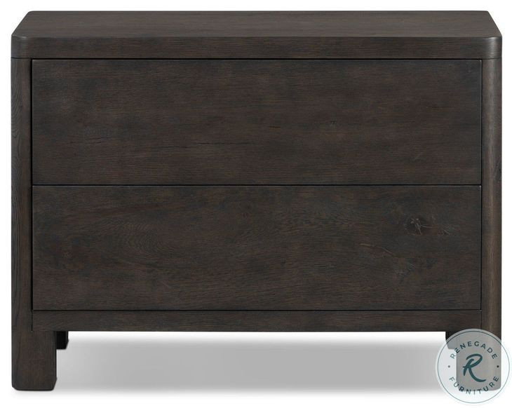 Noeline Smoked Black Veneer 2 Drawer Nightstand