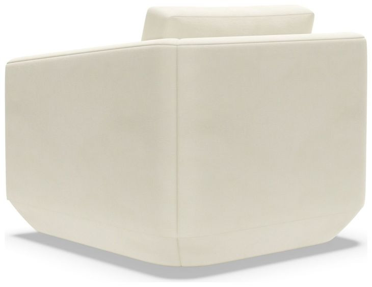 Veronica White Upholstered Swivel Chair