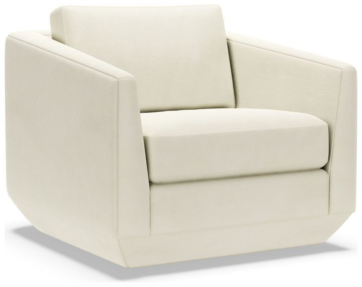 Veronica White Upholstered Swivel Chair