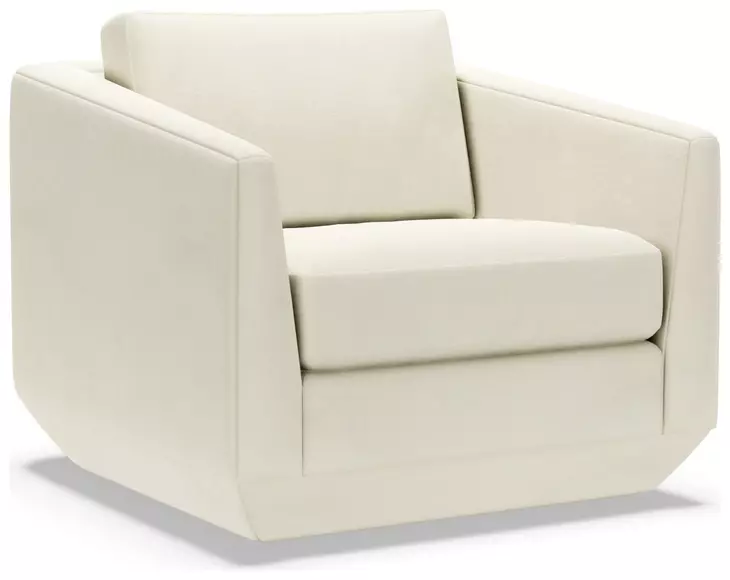 Veronica White Upholstered Swivel Chair