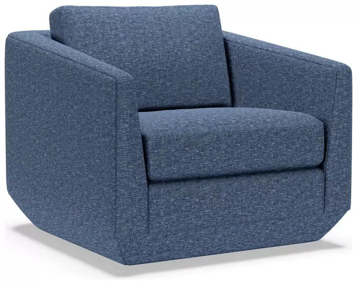 Veronica Blue Upholstered Swivel Chair