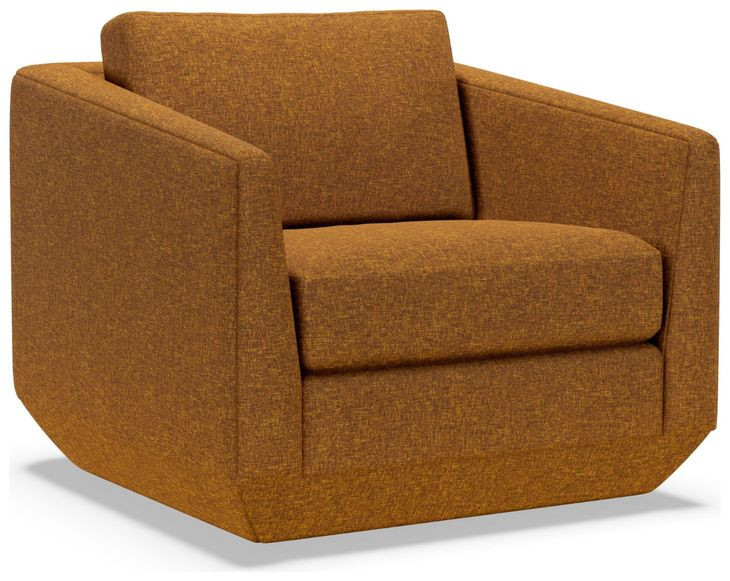 Veronica Orange Upholstered Swivel Chair