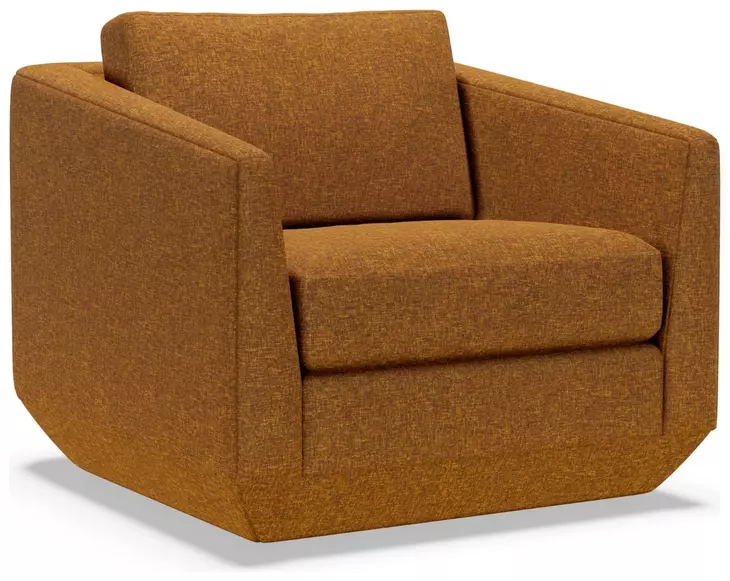Veronica Orange Upholstered Swivel Chair