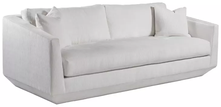 Veronica Ivory Bench Seat 95" Sofa with Pillows