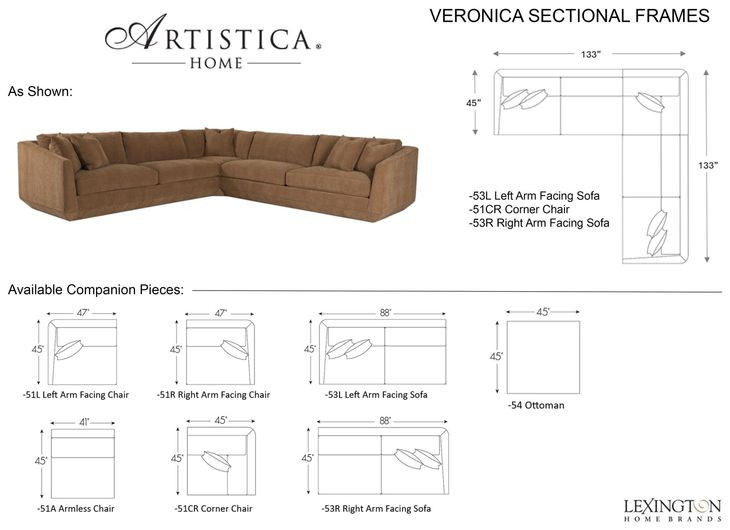 Veronica Brown 3 Piece Modular Sectional with Pillows
