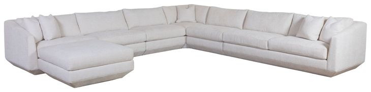 Veronica Beige 6 Piece Modular Sectional with Pillows and Ottoman