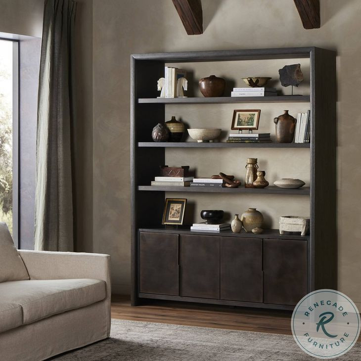 Arlington Espresso Oak Veneer 4 Door Bookcase