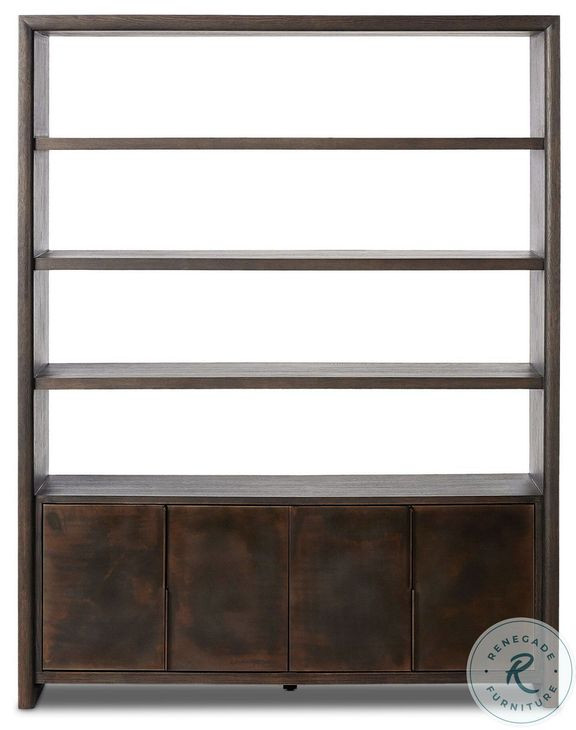 Arlington Espresso Oak Veneer 4 Door Bookcase